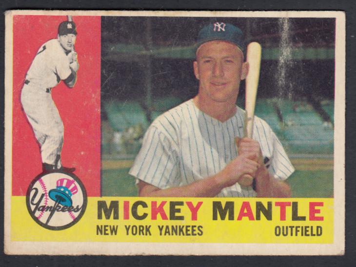 1960 TOPPS BASEBALL CARD #350 M.MANTLE (1 of 2)