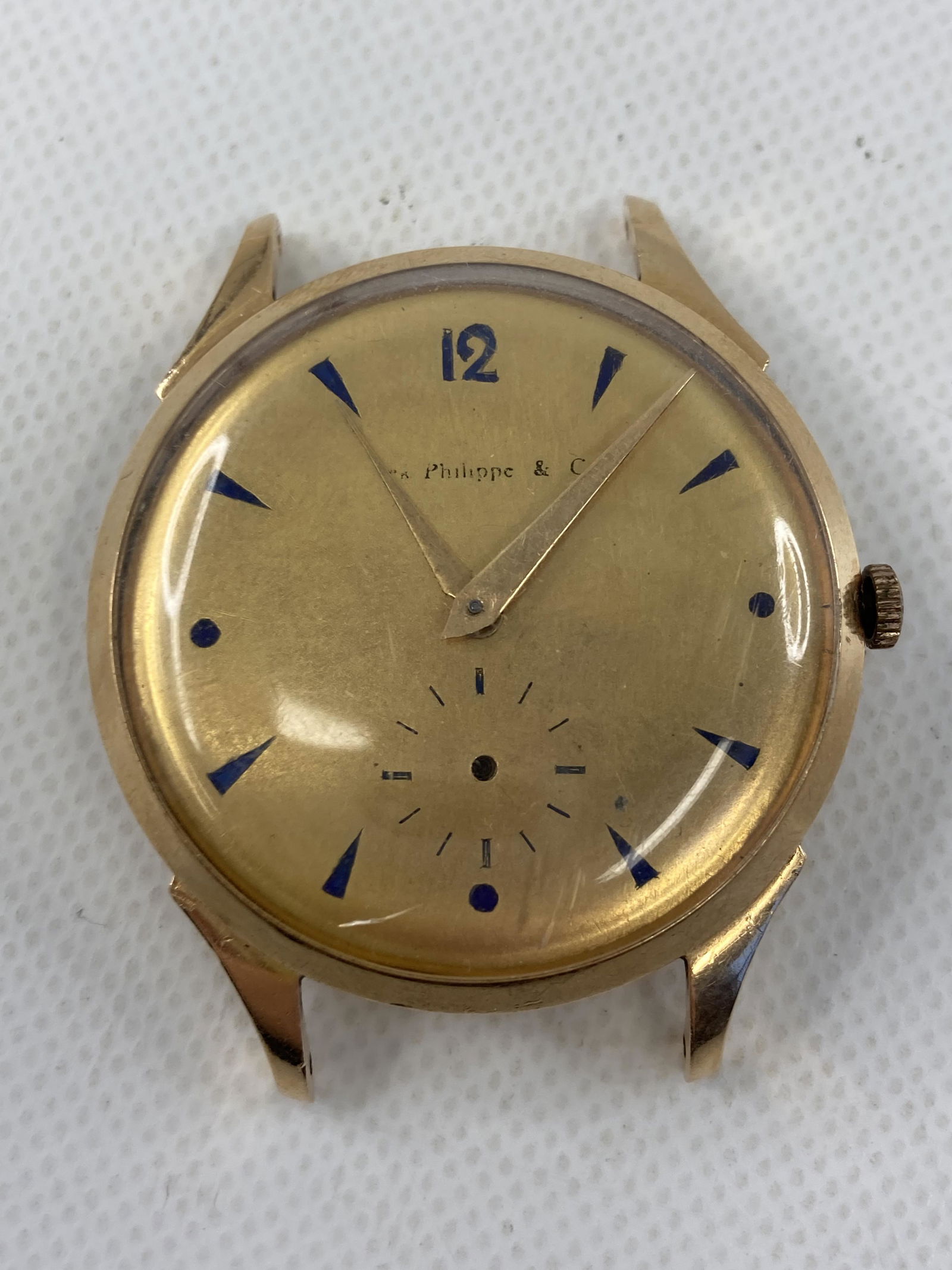 Patek Philippe & Co 18k Gold Windup Mens Watch Auction