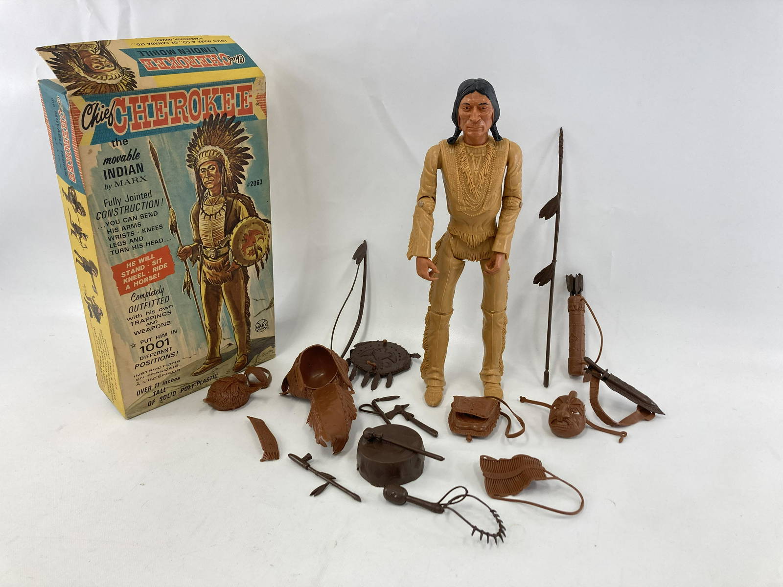1960's Marx Toys Chief Cherokee Action Figure & Box Auction