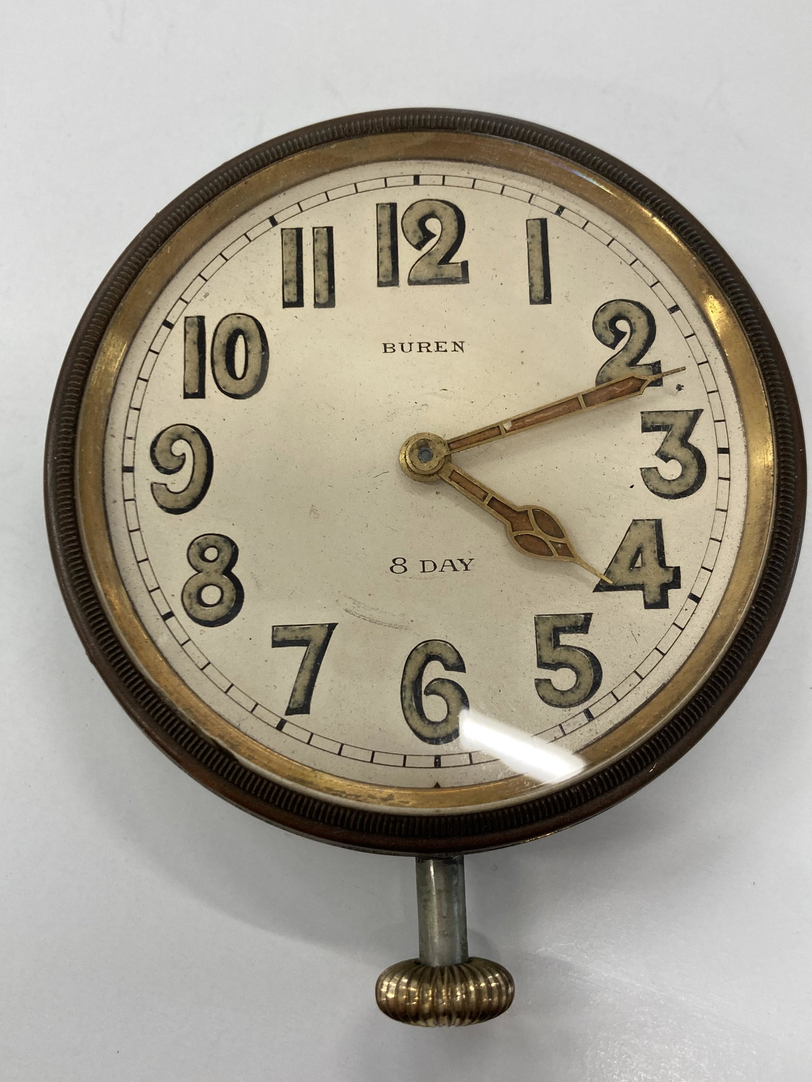 VINTAGE BUREN SILVER-PLATED 8 DAY CLOCK (1 of 4)