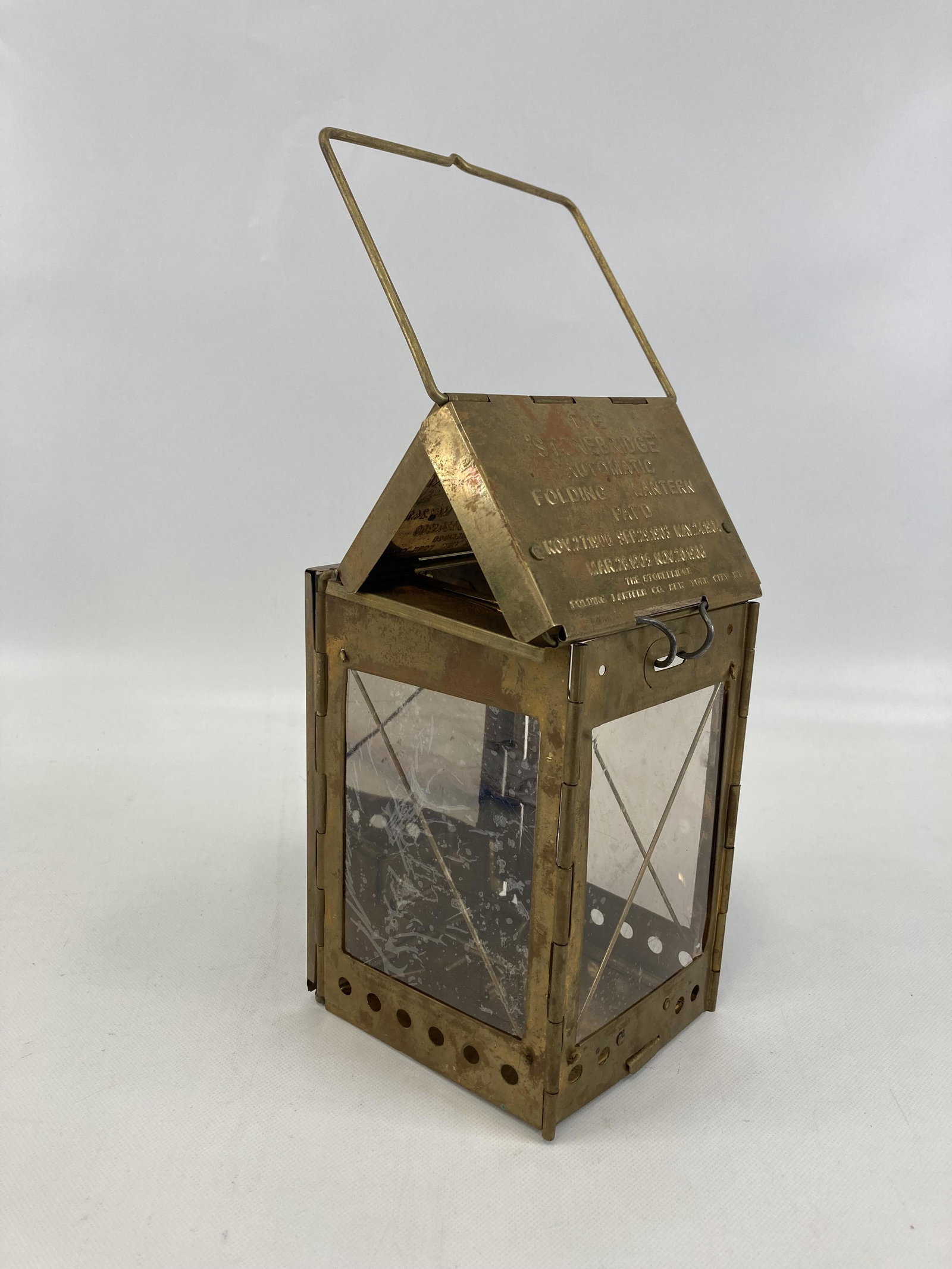 EARLY 1900'S BRASS FOLDING LANTERN (1 of 10)