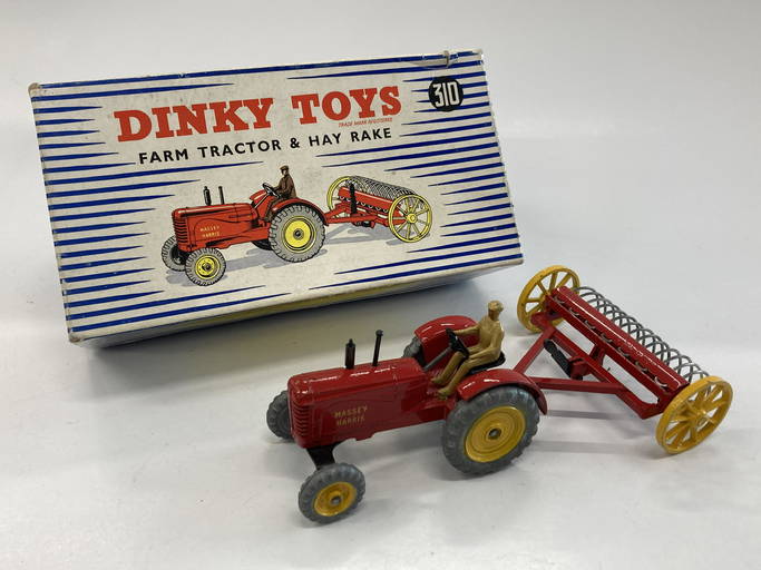 Vintage Dinky Toys Farm Tractor Hay Rake #310 Box