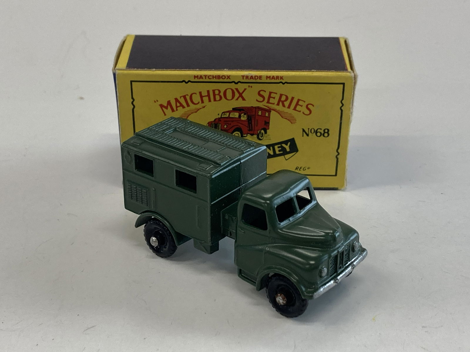 Vintage Matchbox Toys Army Wireless Truck #68 & Box