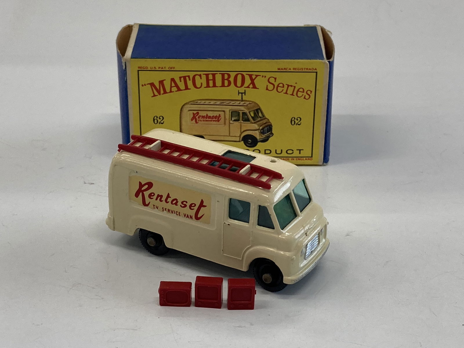 VINTAGE MATCHBOX TOYS TV SERVICE VAN #62 & BOX (1 of 8)