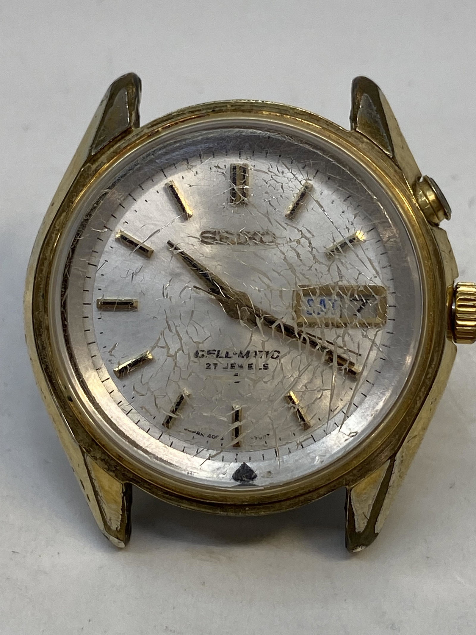 VINTAGE SEIKO BELL-MATIC 4006-7012 GOLD FILLED AUTOMATIC MENS WATCH (1 of 3)