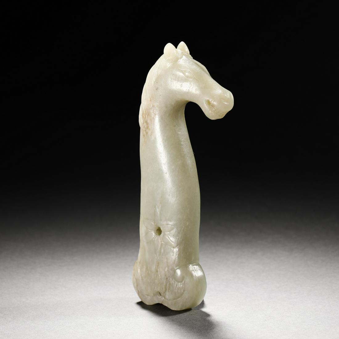 Qing Dynasty Hetian Jade Horse Head Sword Ornament (1 of 7)