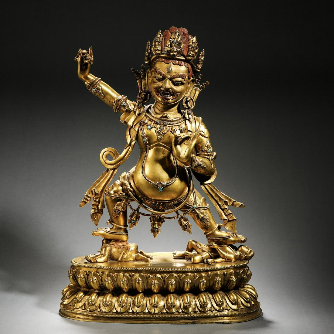 Ming Dynasty Gilt Bronze Statue of Dharma Protector (1 of 11)