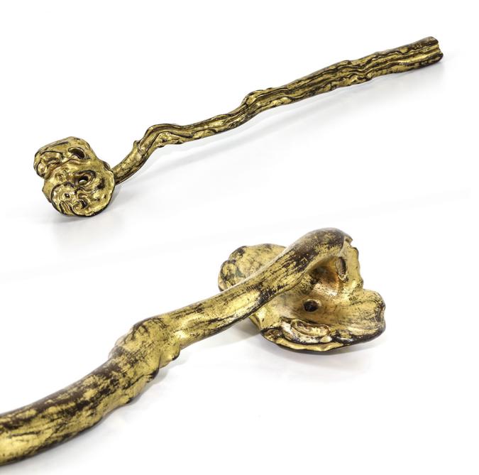 Qing Dynasty Gilt Bronze Ganoderma Ruyi (1 of 3)