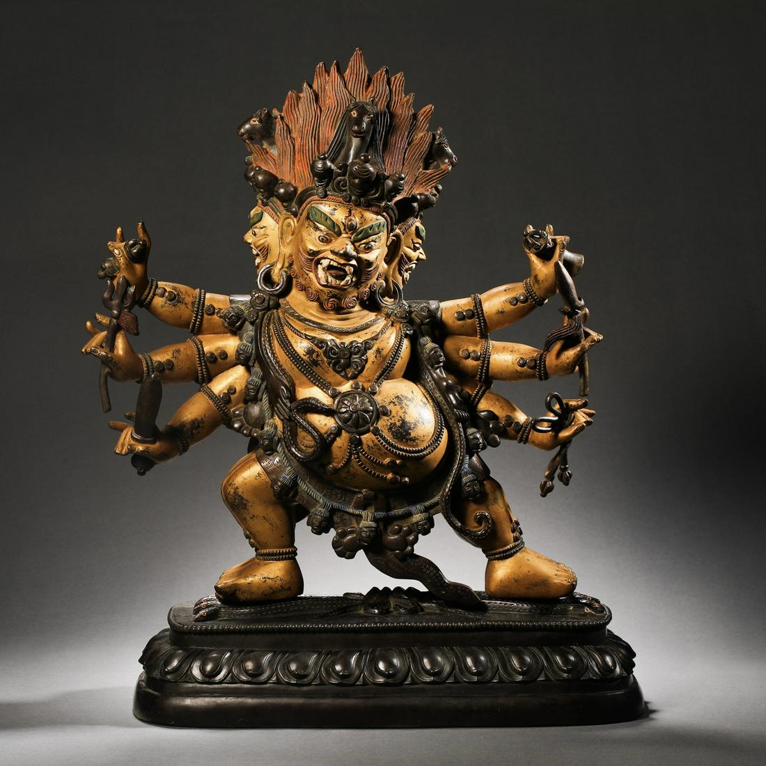 Qing Dynasty Sixth Grade Buddha Building Six-armed Vajra Statue (1 of 14)