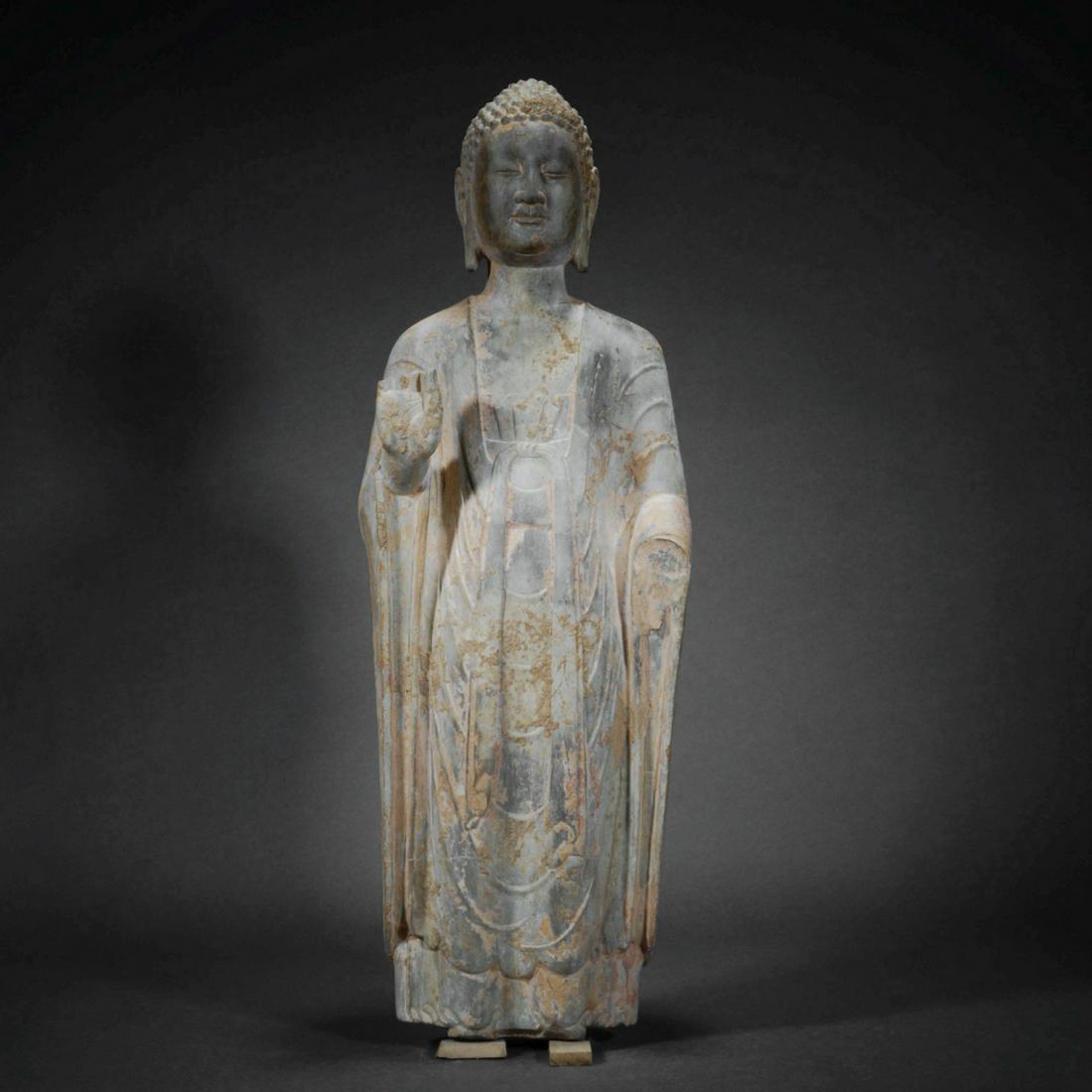 Northern Wei Dynasty Blue Stone Buddha Statue (1 of 17)