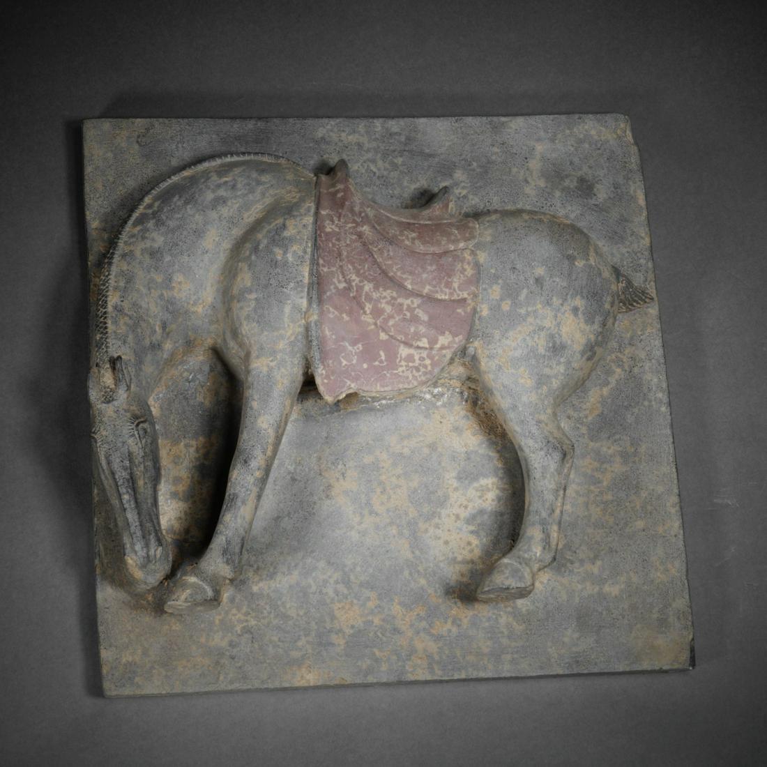 Northern Wei Dynasty Blue Stone Painted Horse (1 of 8)