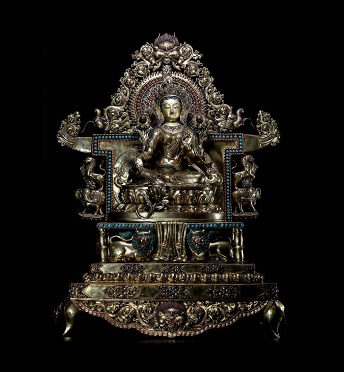 Qing Dynasty Gilt Bronze Green Tara Statue (1 of 9)