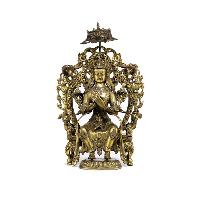 Qing Dynasty Gilt Bronze Maitreya Buddha Jampa Buddha (1 of 7)