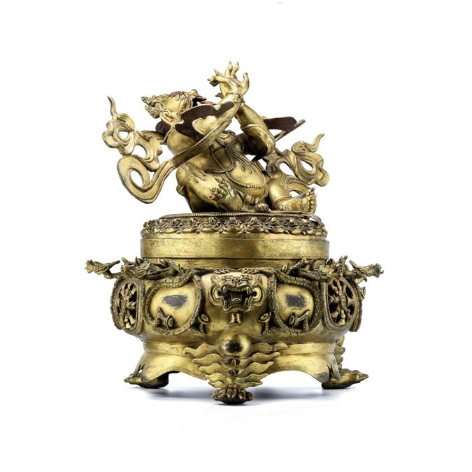 Qing Dynasty Gilt "Eat Dakini Buddha" Incense Burner (1 of 10)