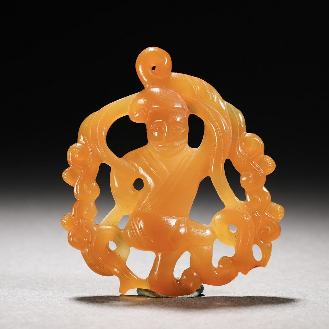 Han Dynasty Agate Hu people jade pendant (1 of 4)