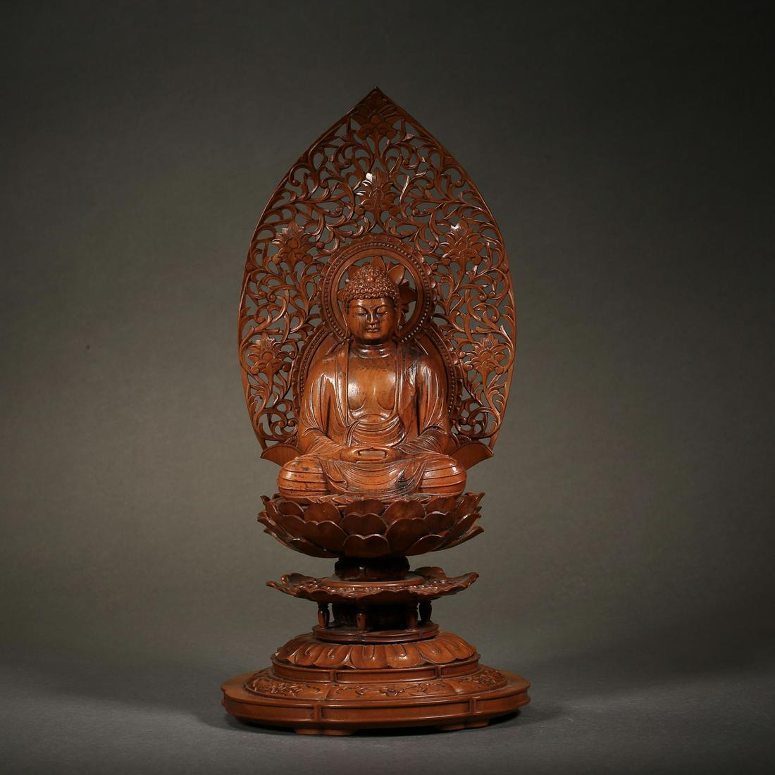 China Qing Dynasty wooden Buddha statue (1 of 16)
