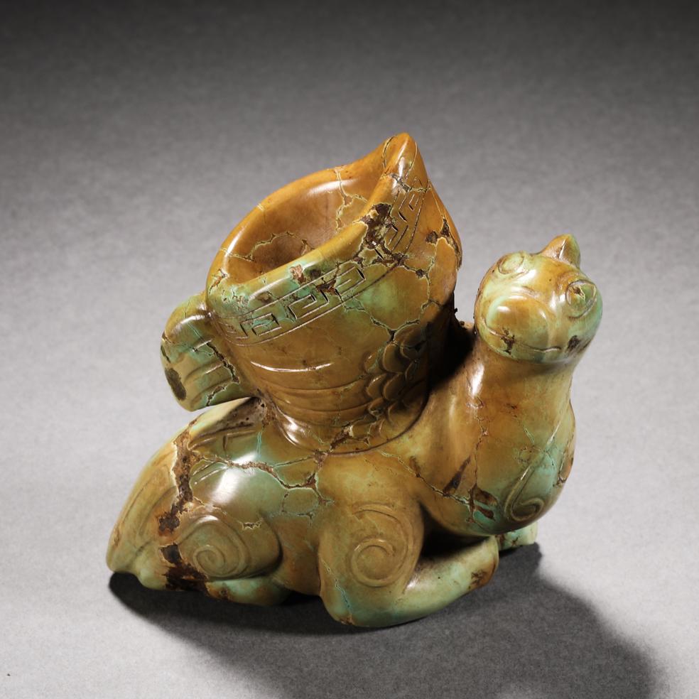 Qing Dynasty turquoise bird head ornament (1 of 8)