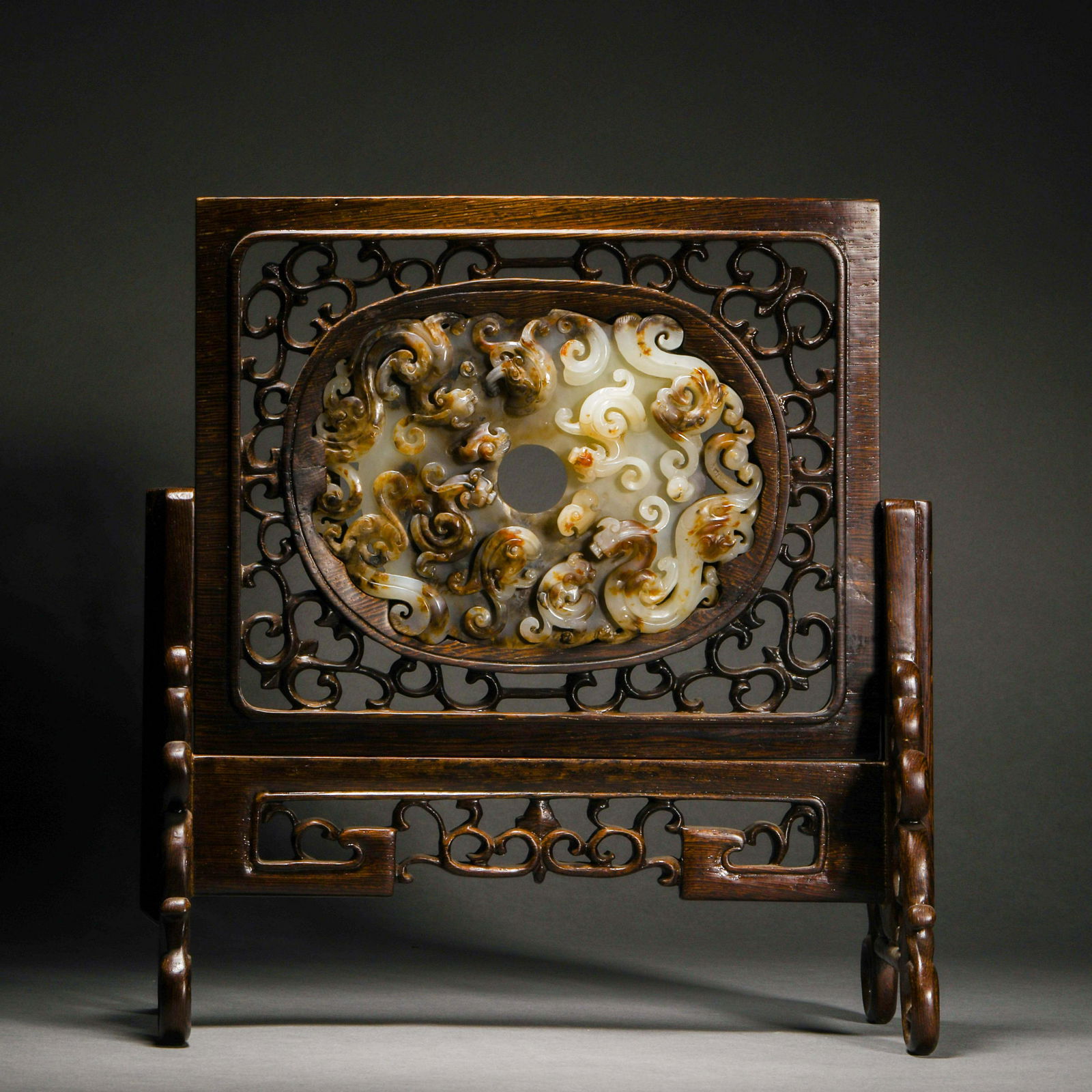 Han Dynasty, Hetian Jade Dragon Pattern Shanzi Screen (1 of 13)