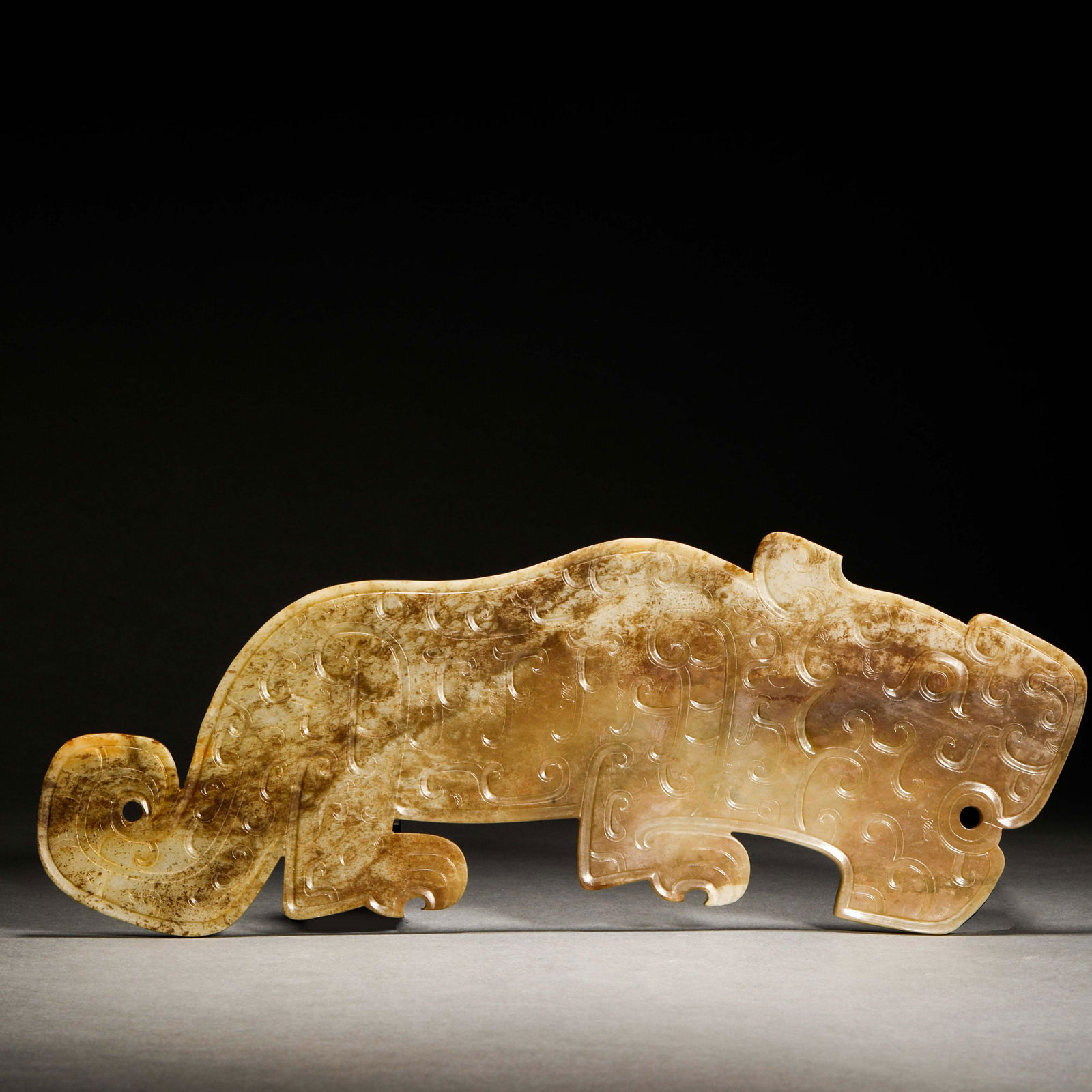 Han Dynasty,Hetian Jade Tiger-Shaped Wall (1 of 12)