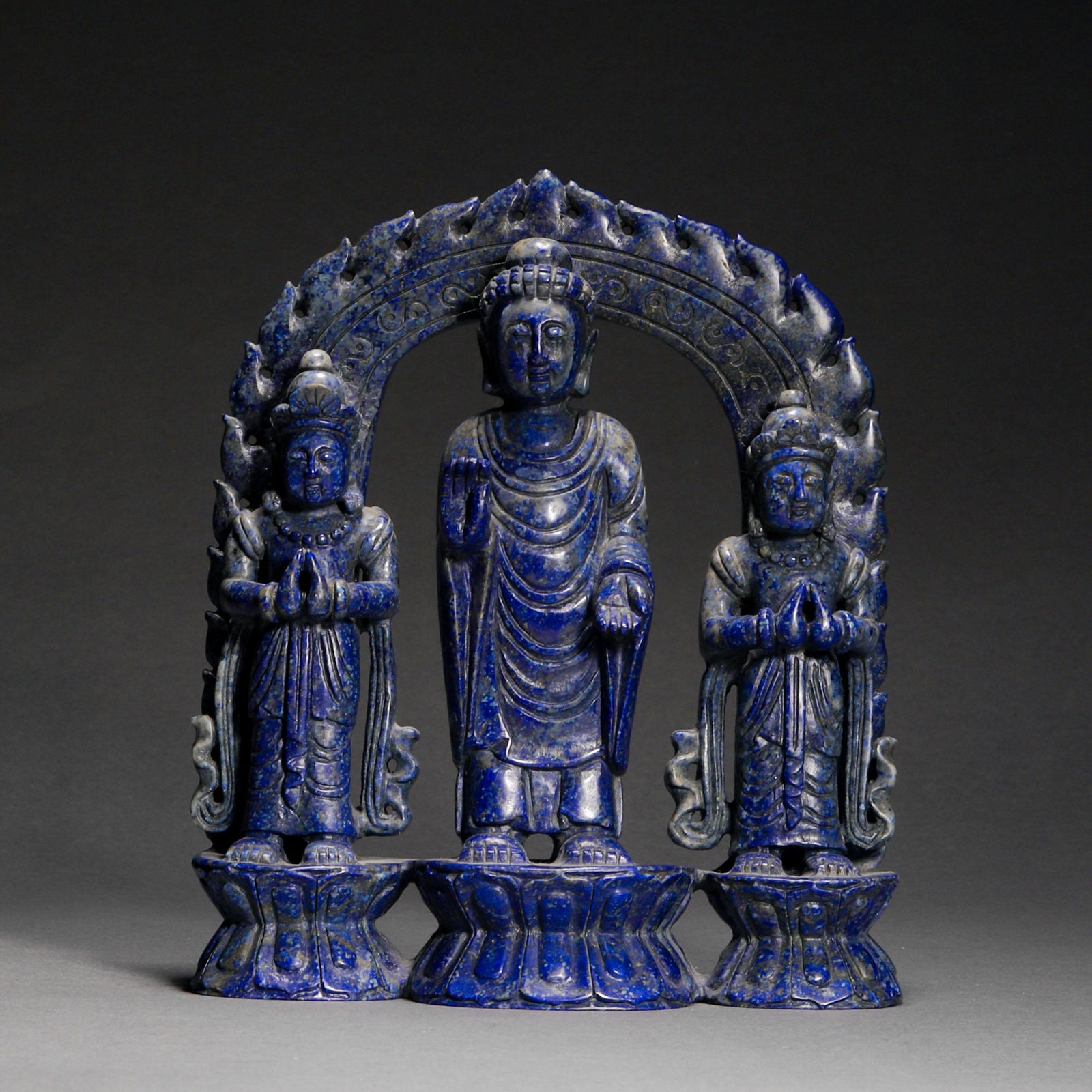 Qing Dynasty, Lapis Lazuli Buddhist Trinity (1 of 12)