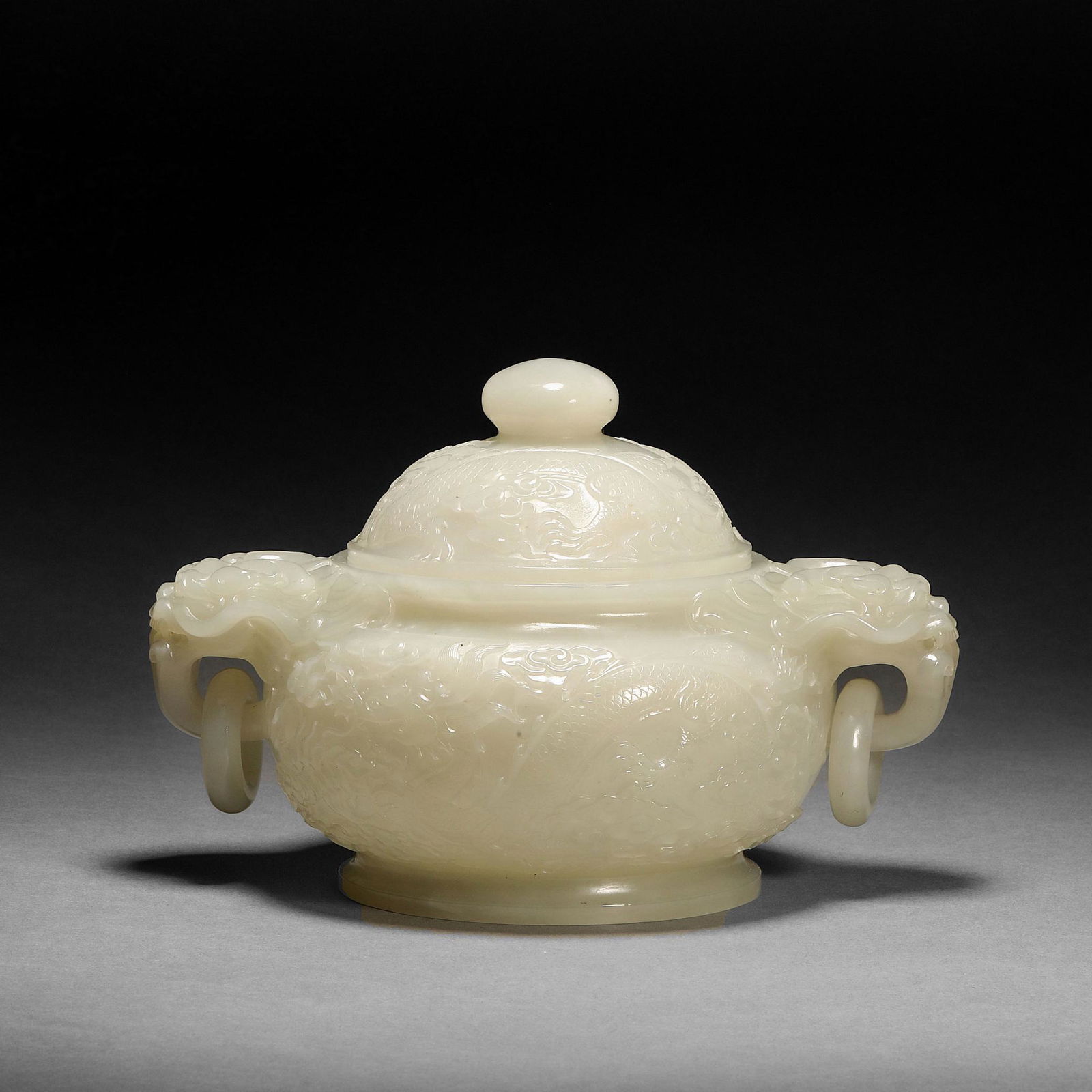 Qing Dynasty,Hetian Jade Beast Pattern Furnace (1 of 14)