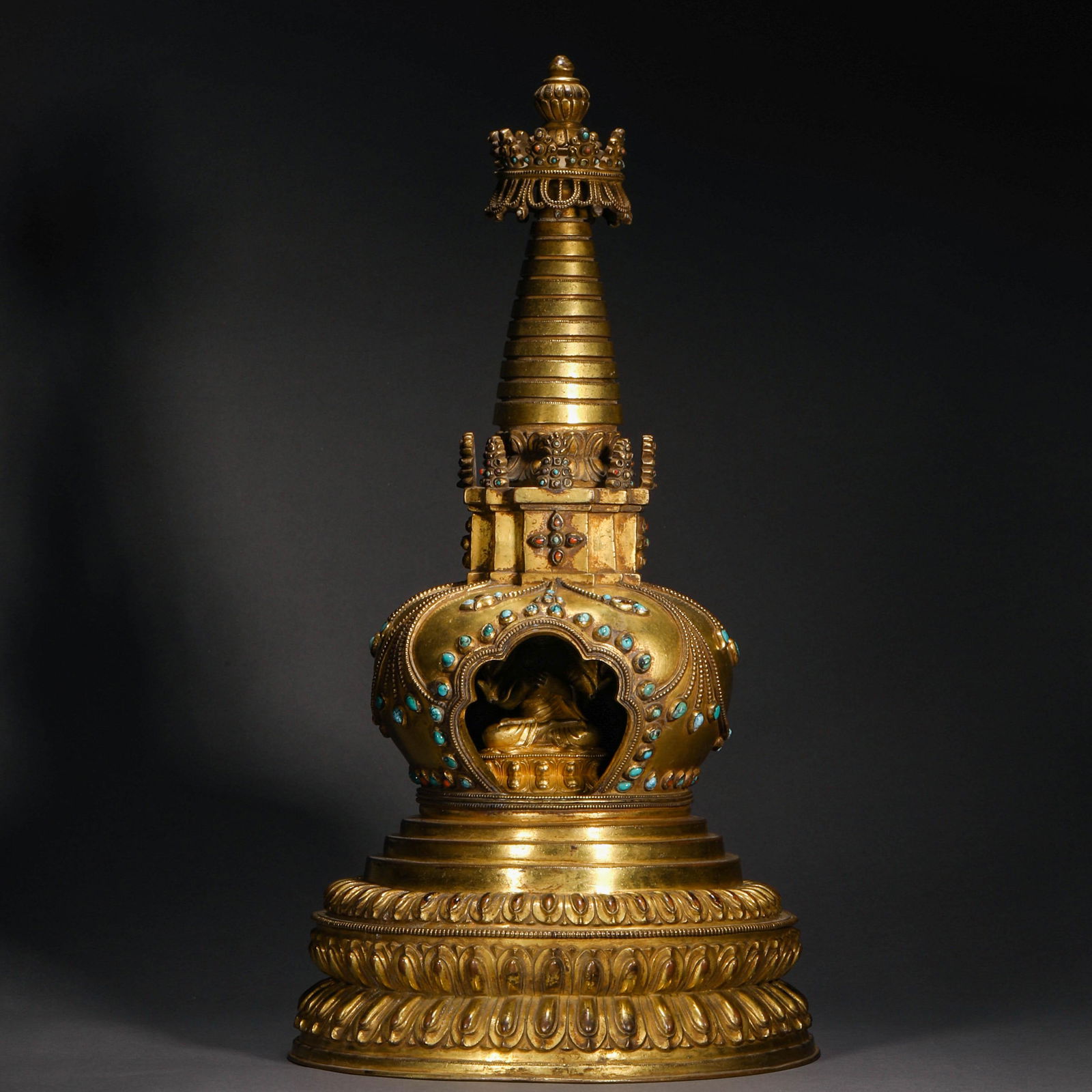 Qing Dynasty,Bronze Gilt Stupa (1 of 13)