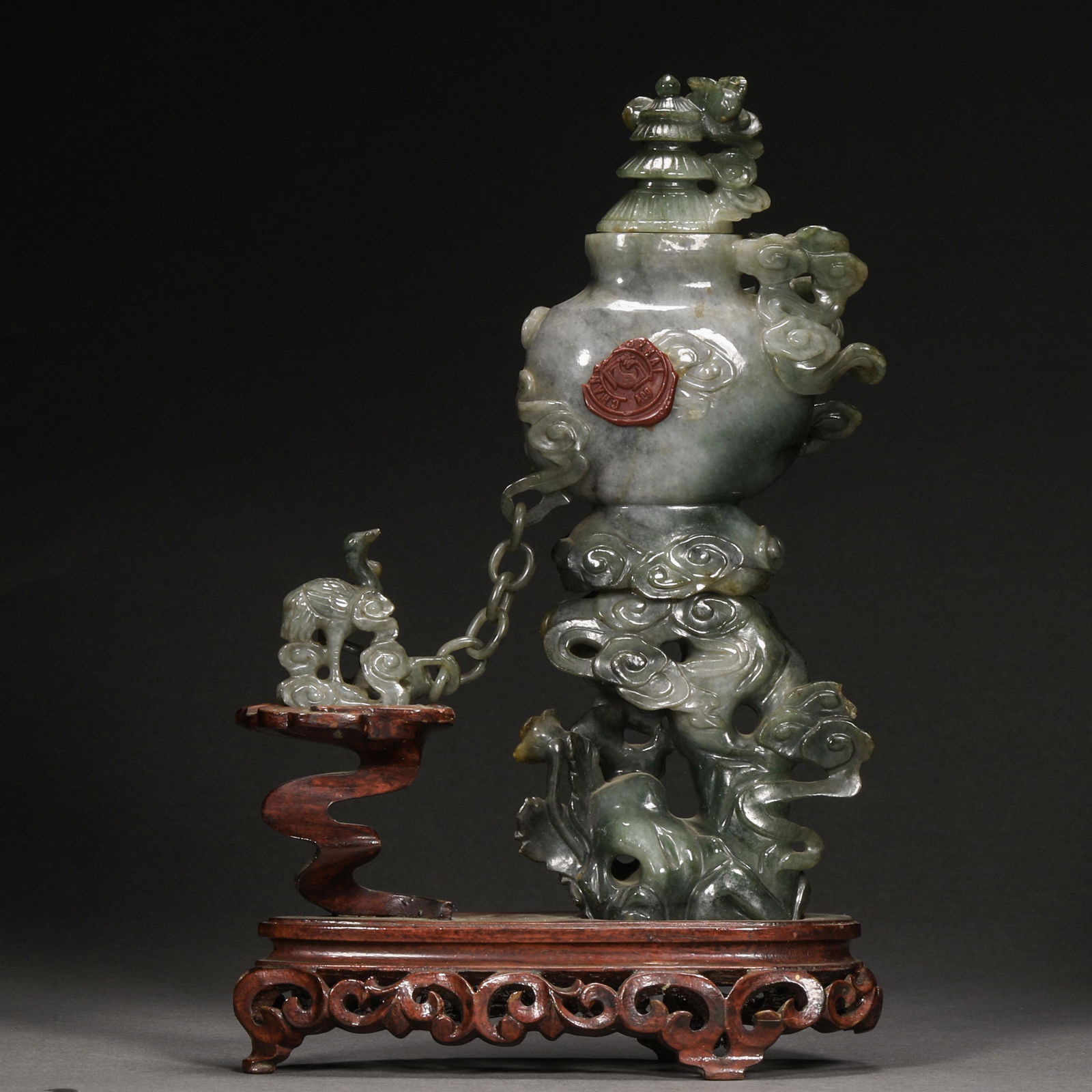 Qing Dynasty,Hetian Jade  Shanzi Ornament (1 of 12)