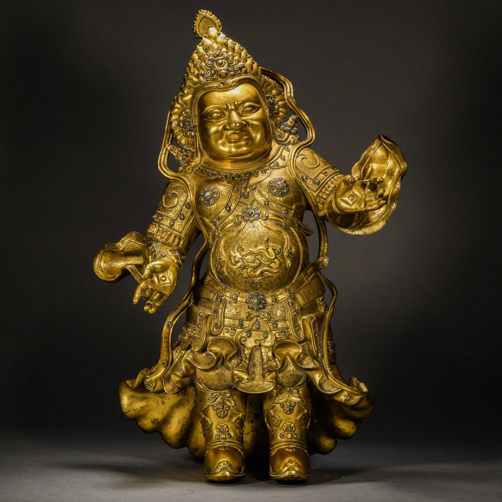 Ming Dyna sty,Gilt Heavenly King Statue (1 of 16)