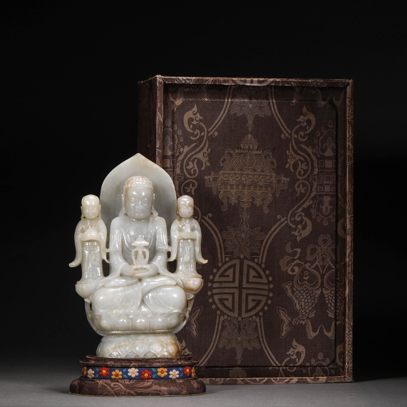 Qing Dynasty,Hetian Jade  Buddhist Trinity (1 of 12)