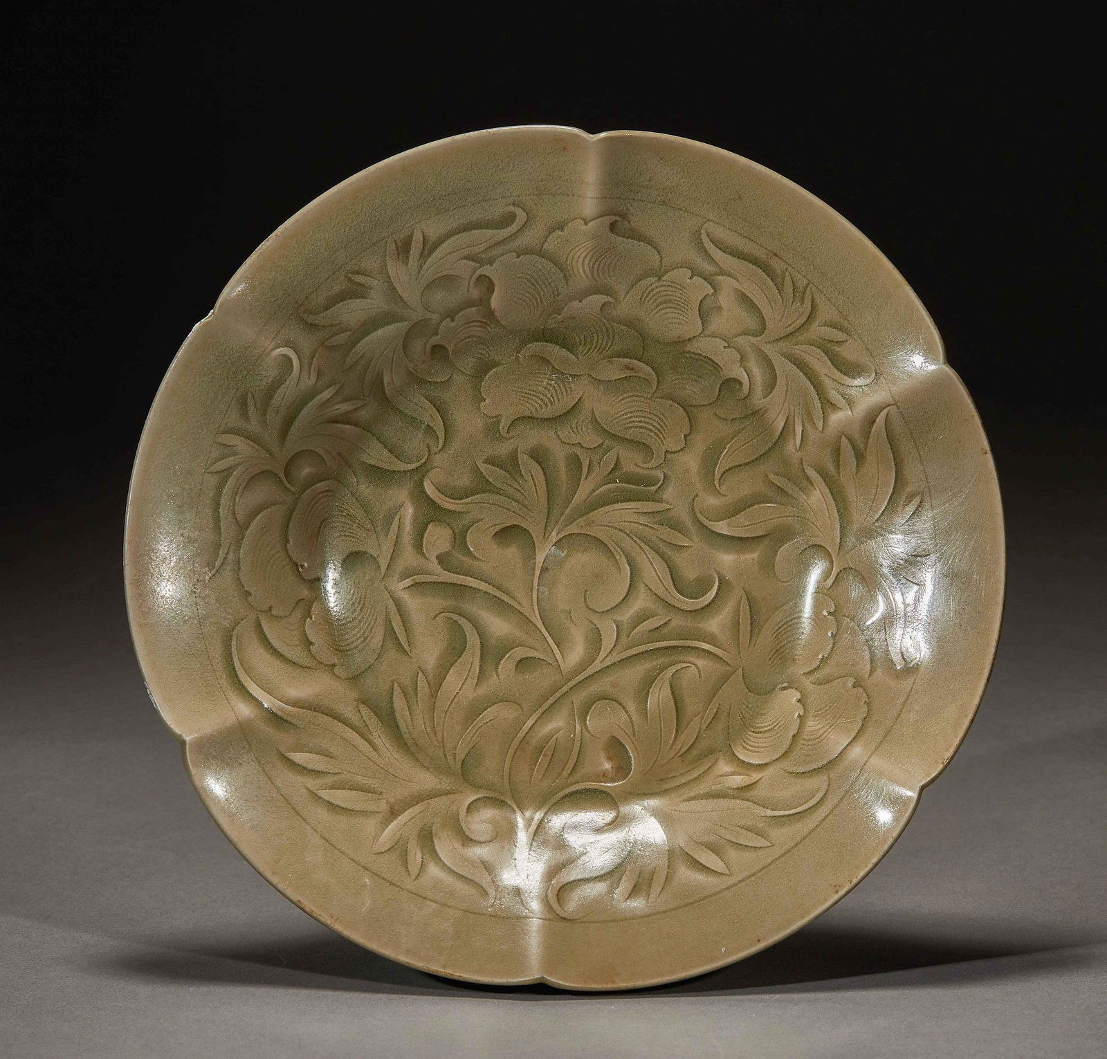 Song Dynasty of China, Celadon Flower Plate (1 of 12)