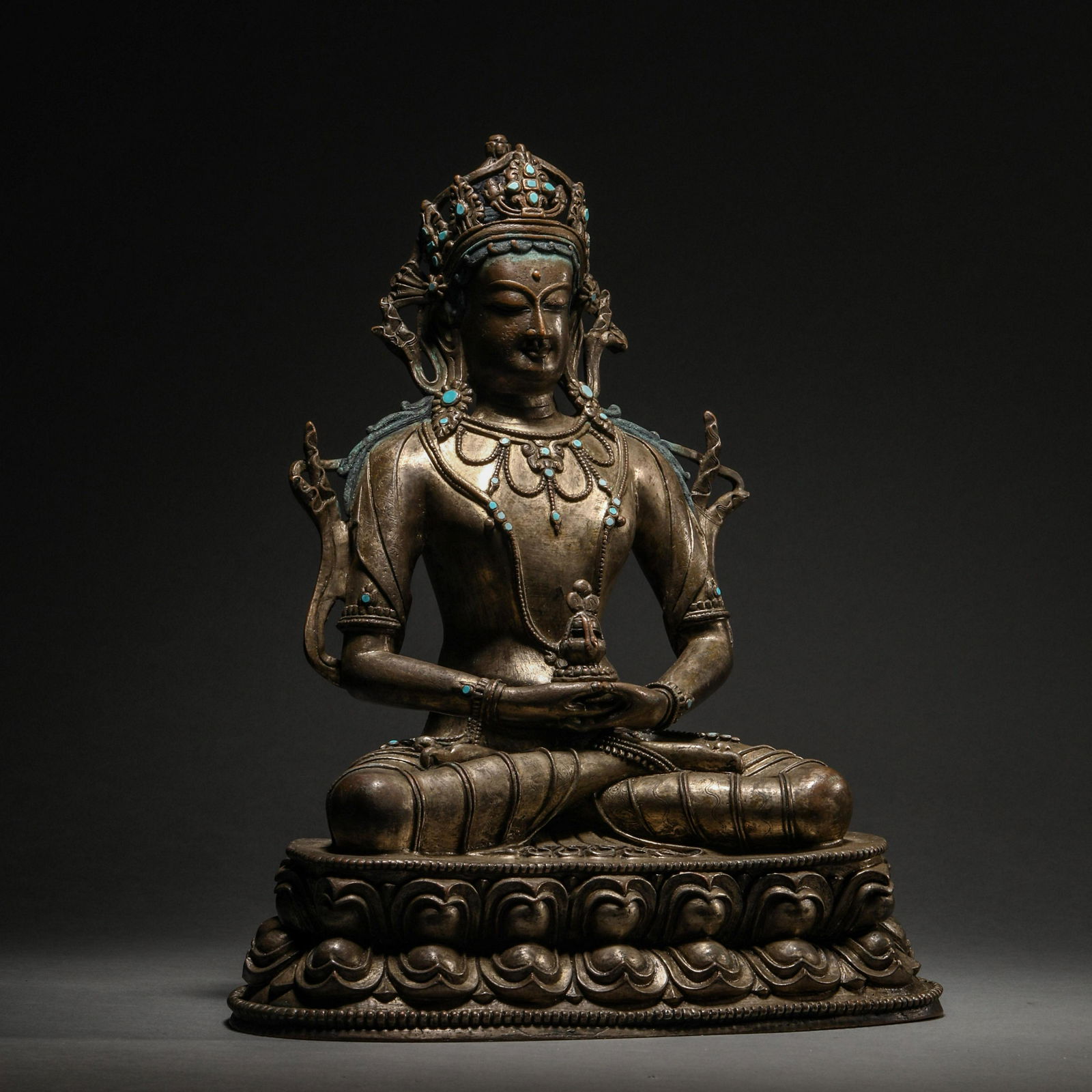 Qing Dynasty, Silver Sakyamuni Buddha Statue (1 of 18)