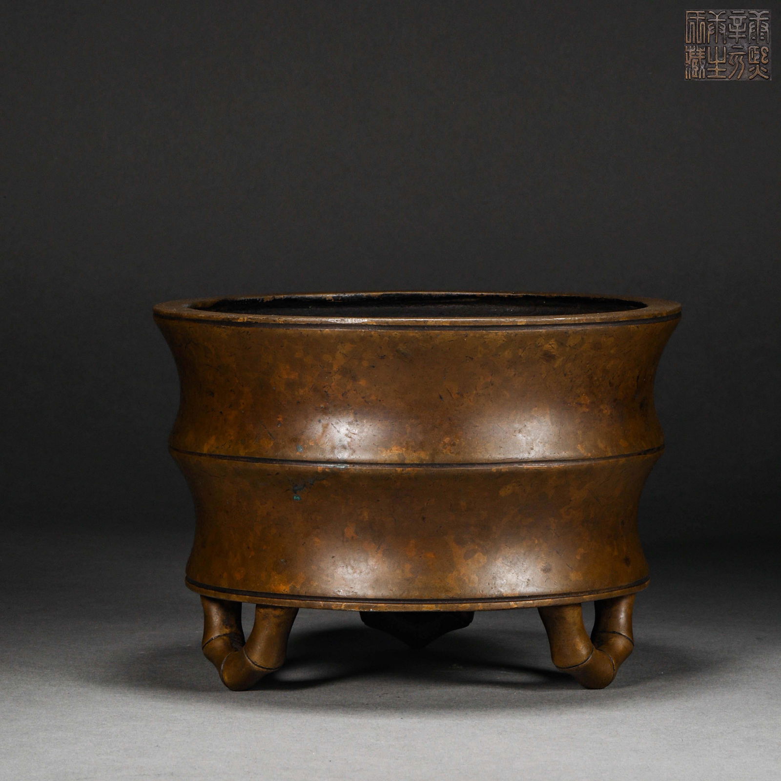Ming Dynasty,Copper Three-Legged Furnace (1 of 8)