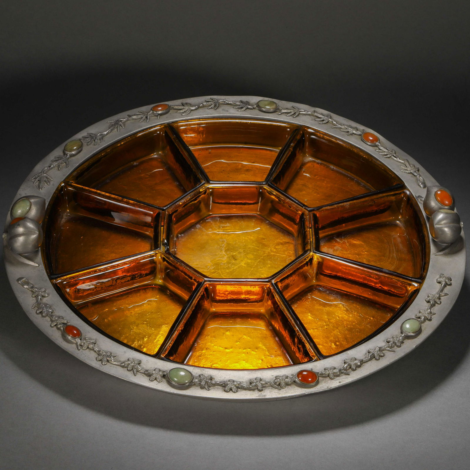 Qing Dynasty, Silver Coloured Glaze Eight Treasures Box (1 of 14)