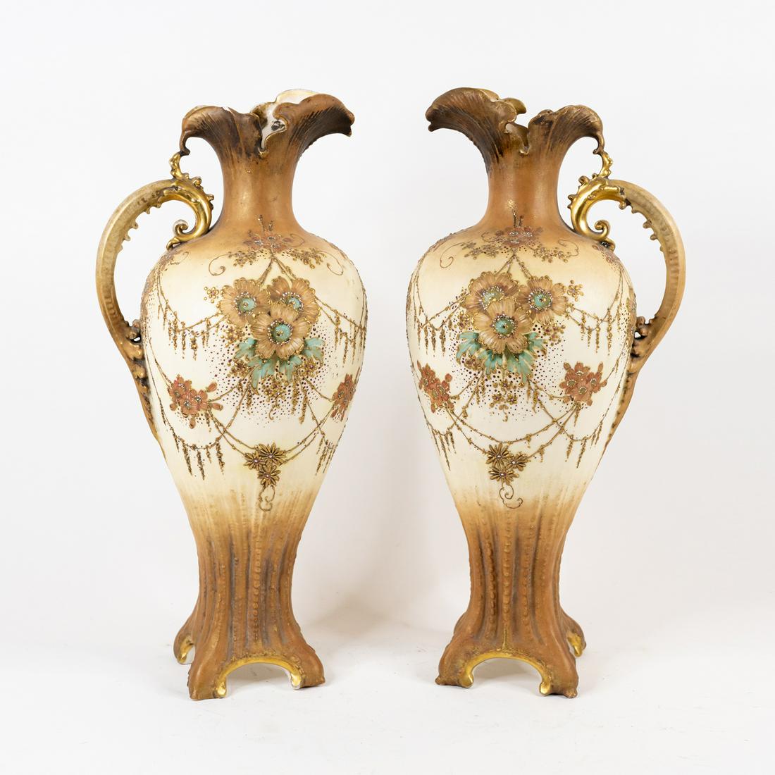 Victorian Hand Painted Urn Ewer Vases (1 of 8)