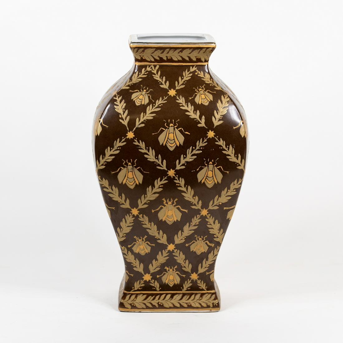 Oriental Accent Painted Ceramic Vase (1 of 4)