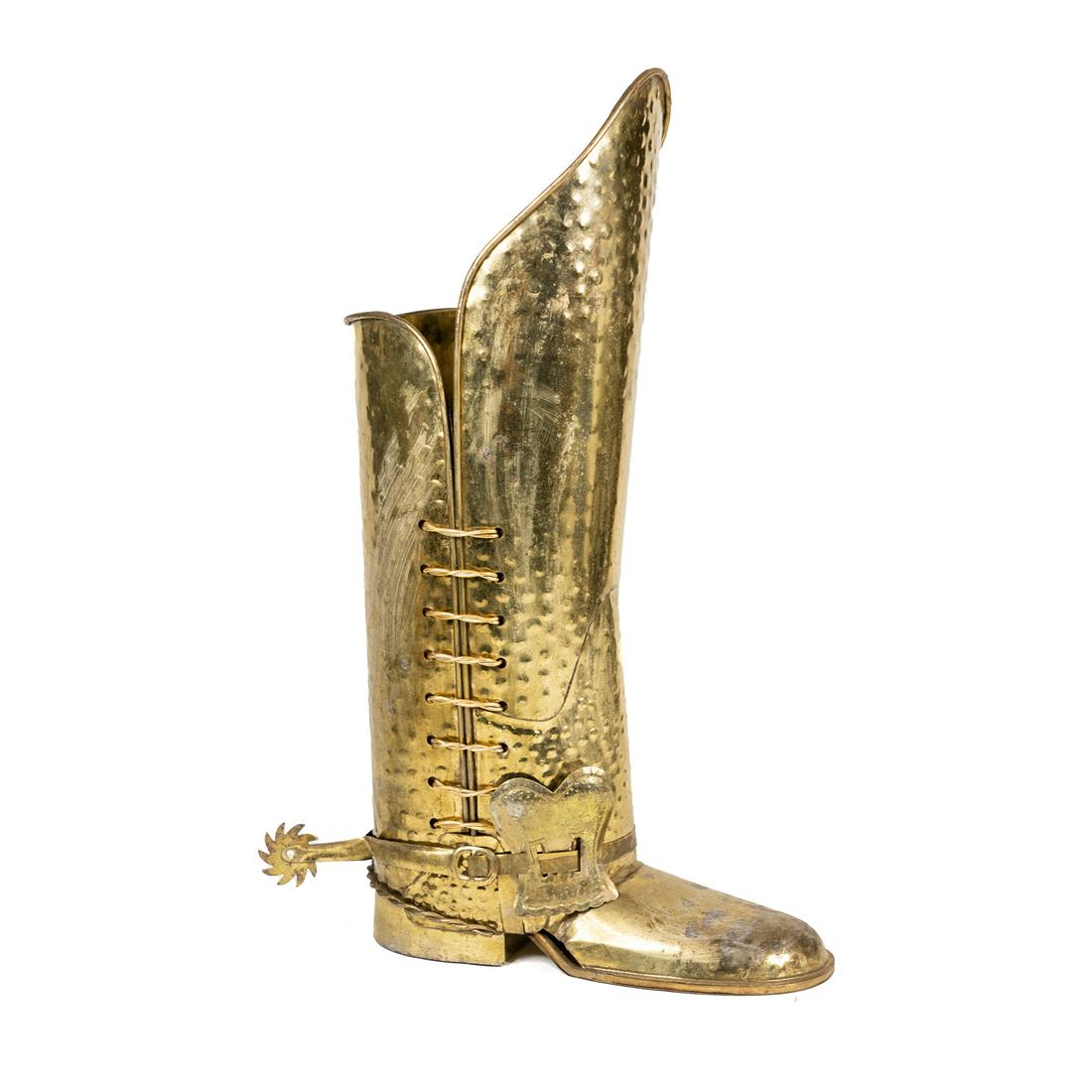 Brass Cowboy Boot Umbrella Stand (1 of 8)