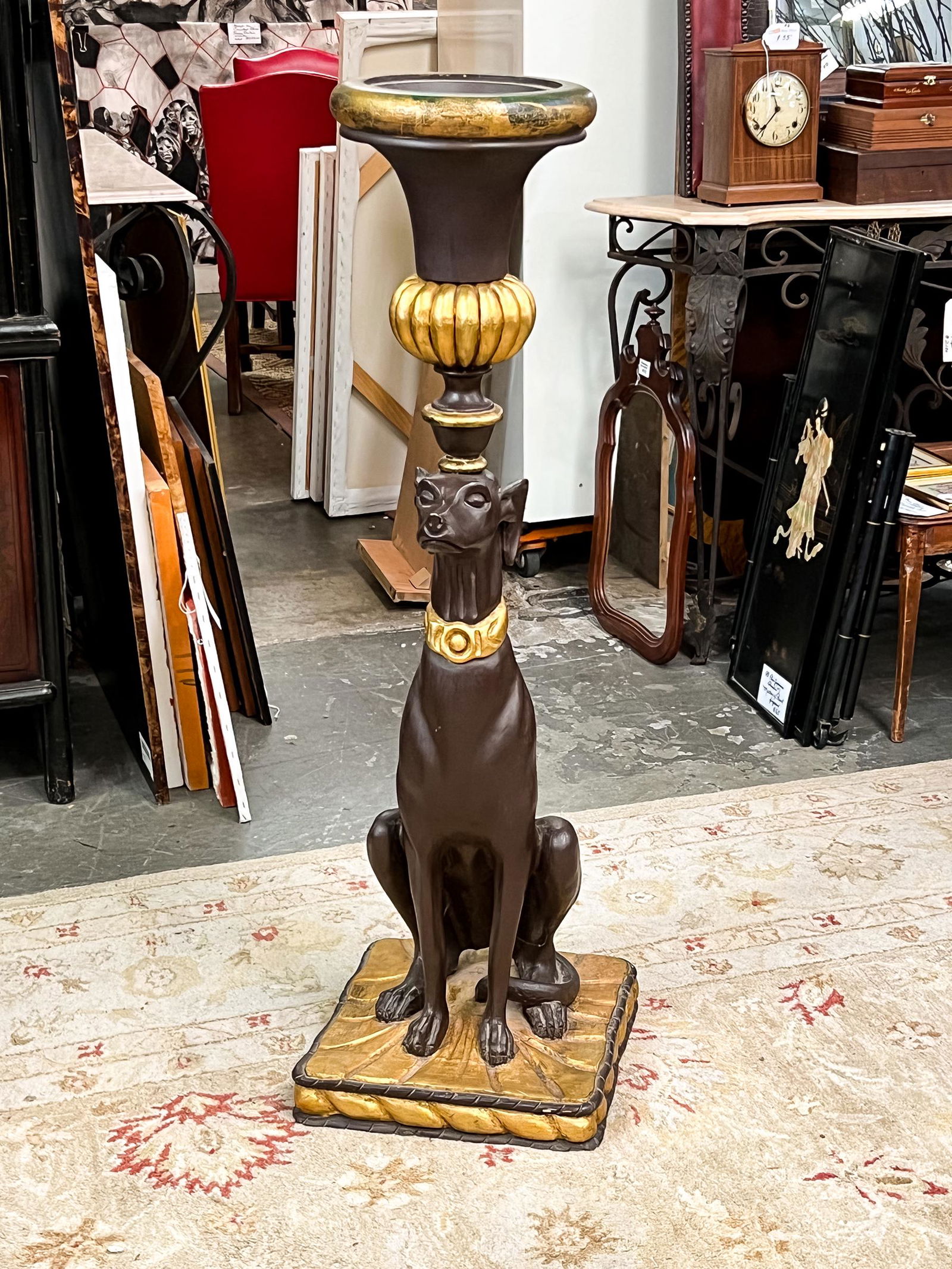 Italian Hollywood Regency Greyhound Planter (1 of 5)