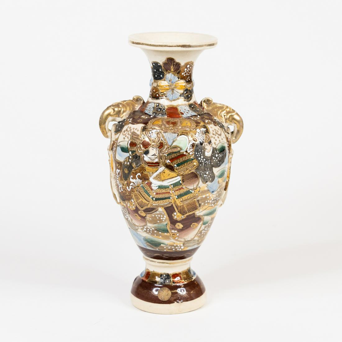 Japanese Signed Satsuma Pottery Vase (1 of 7)