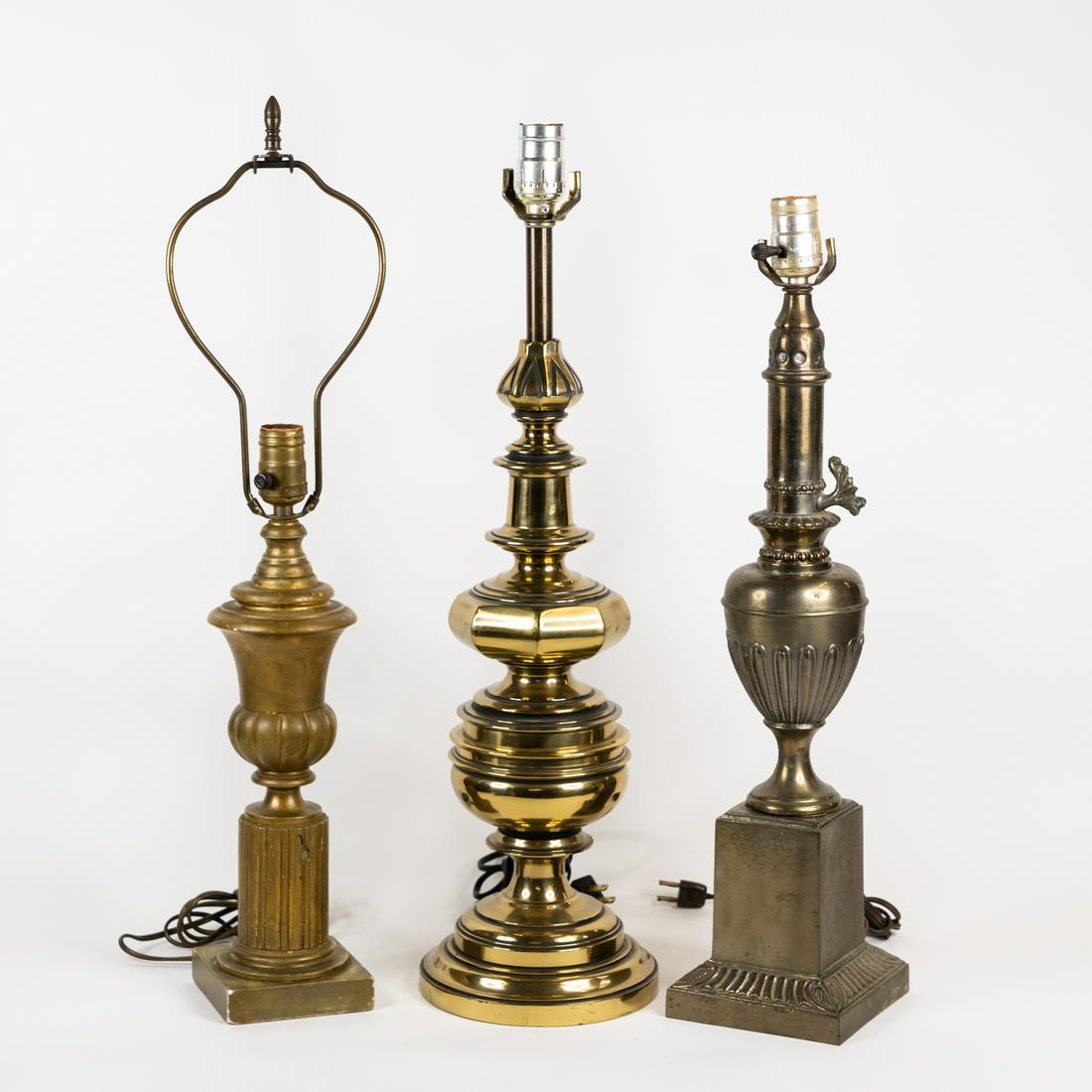 (3) Group of Brass and Gold Toned Table Lamps (1 of 4)