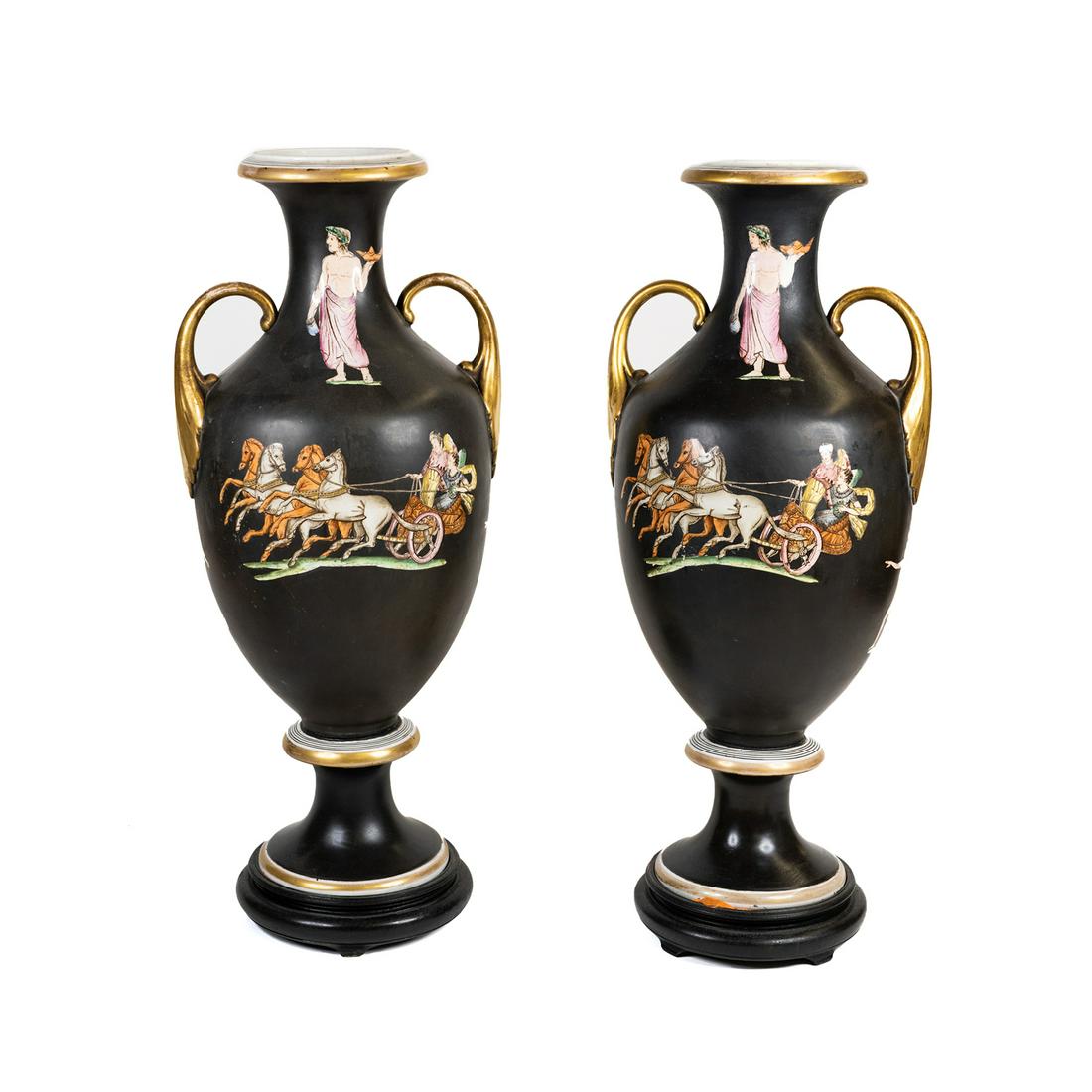 English Grand Tour Style Ceramic Urn Vases (1 of 10)