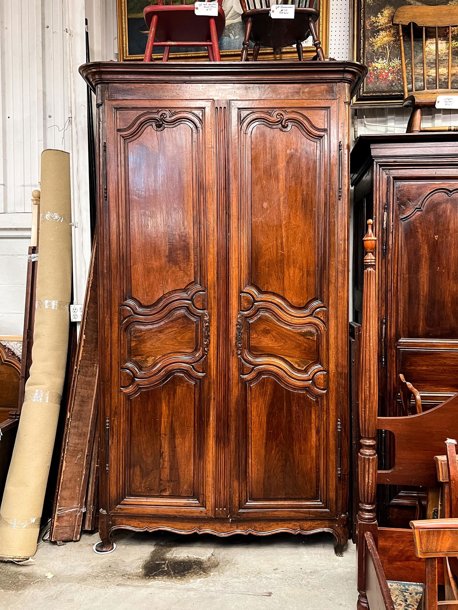 Early 19th Louis XV Armoire Cabinet (1 of 12)