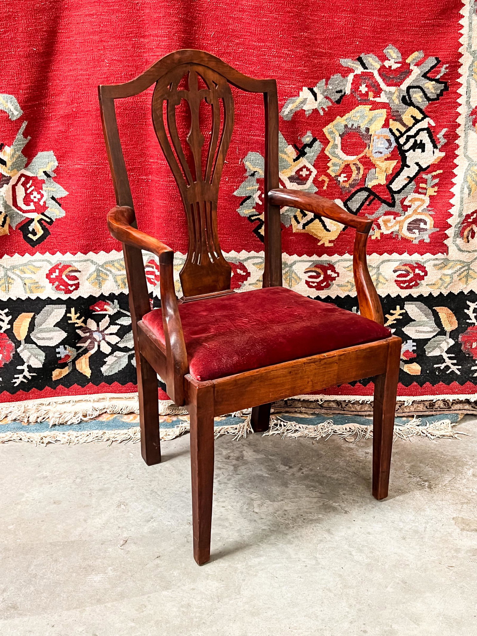 Antique Sheraton Dining Arm Chair (1 of 4)