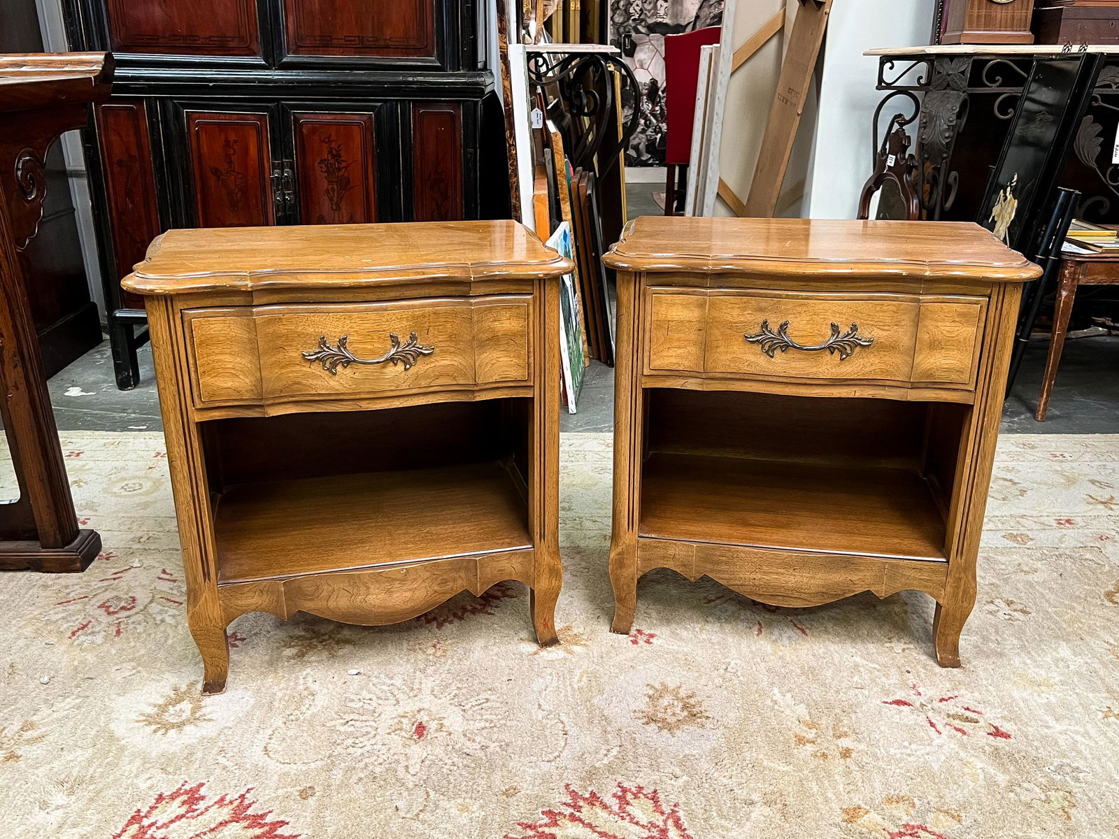 Pair of French Provincial Style Night Stands (1 of 4)