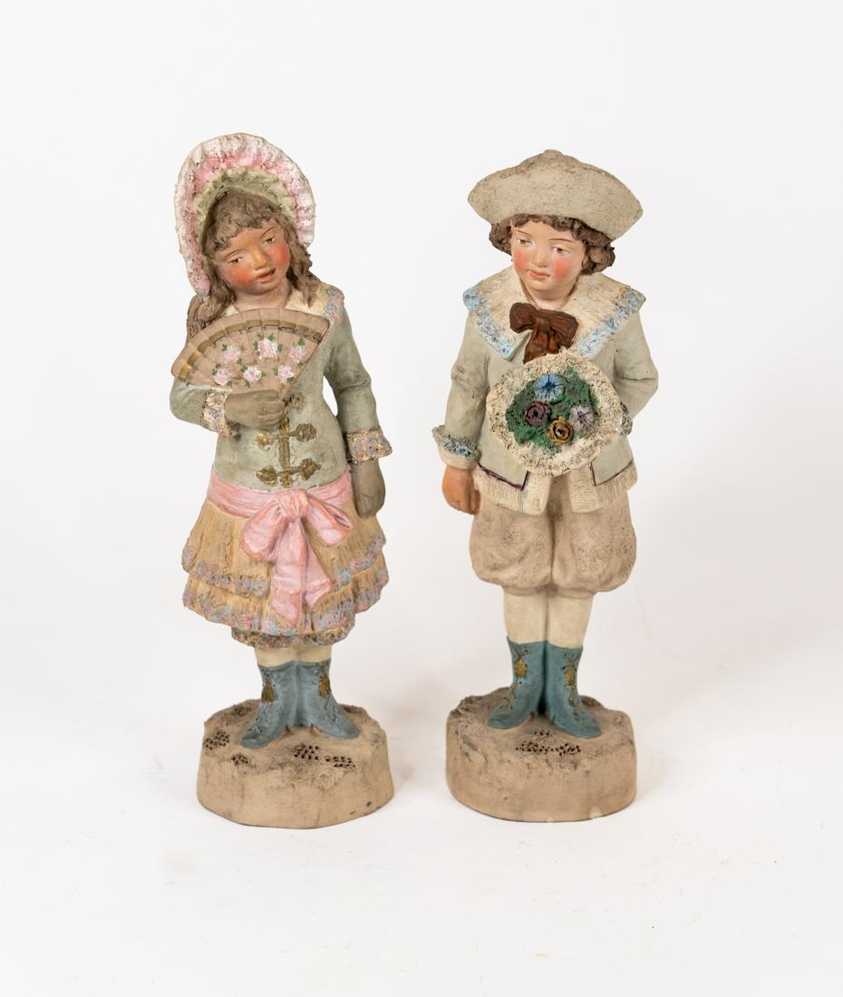 Pair of Ceramic Boy and Girl Figurines (1 of 5)
