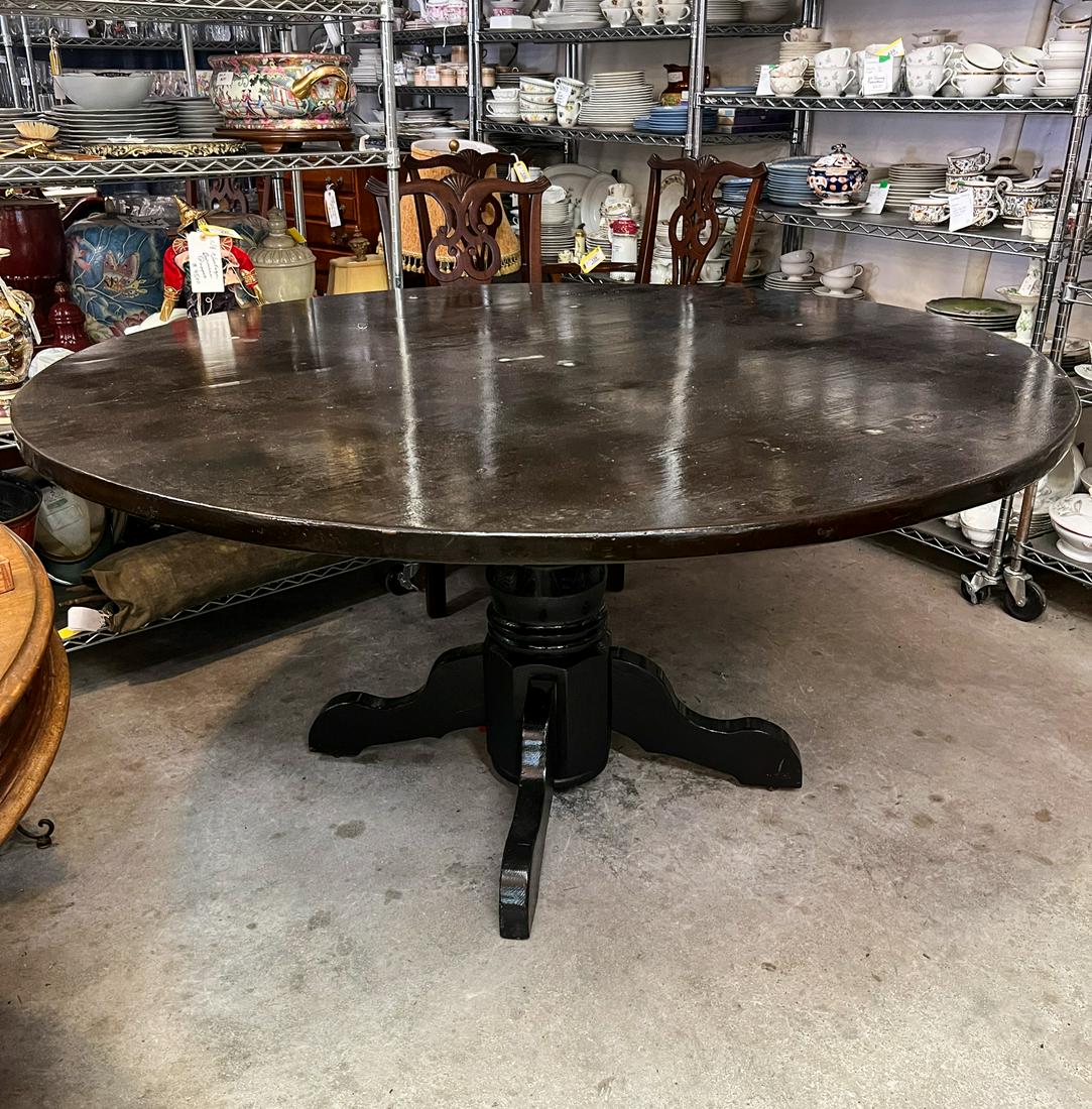 Large English Pedestal Oak Pub Table (1 of 5)