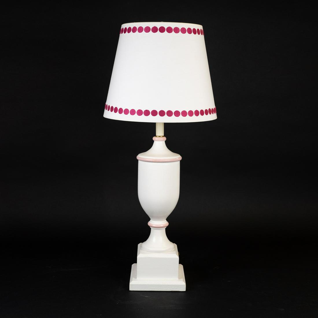 Urn Form Composite Table Lamp with Polka Dot Shade (1 of 4)