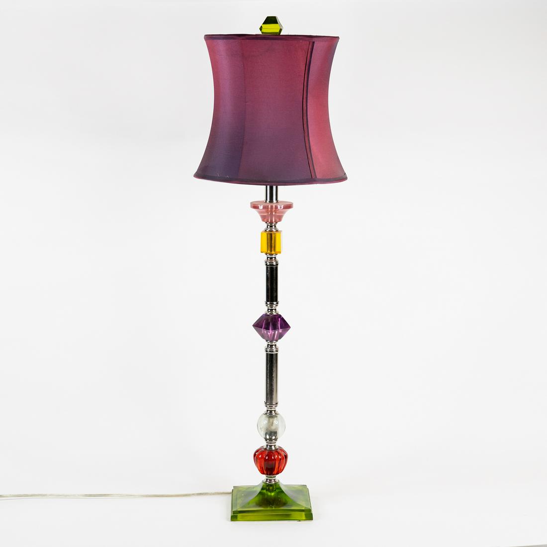 Multi Colored Acrylic and Metal Table Lamp (1 of 3)