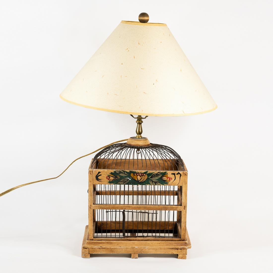 Painted Bird Cage Table Lamp (1 of 3)