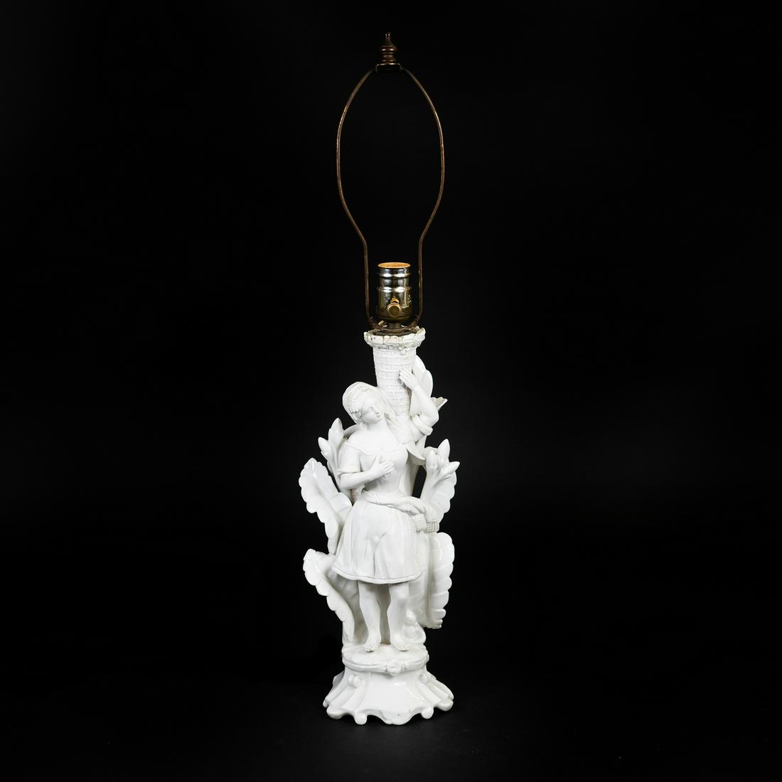 Bisque Figural Sculpture Table Lamp (1 of 7)