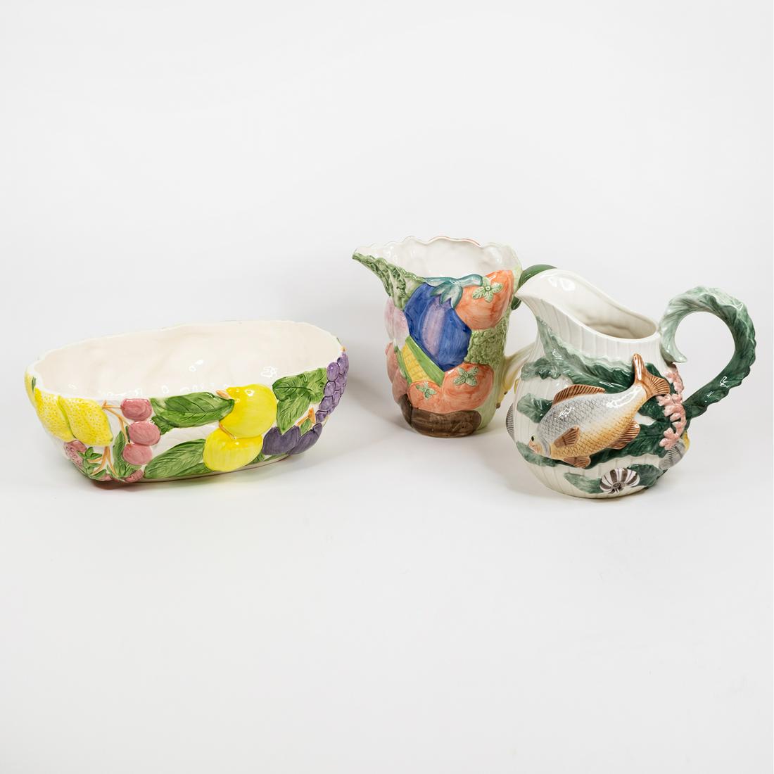 Fitz & Floyd Embossed Pitchers and Shafford Fruit Bowl (1 of 12)